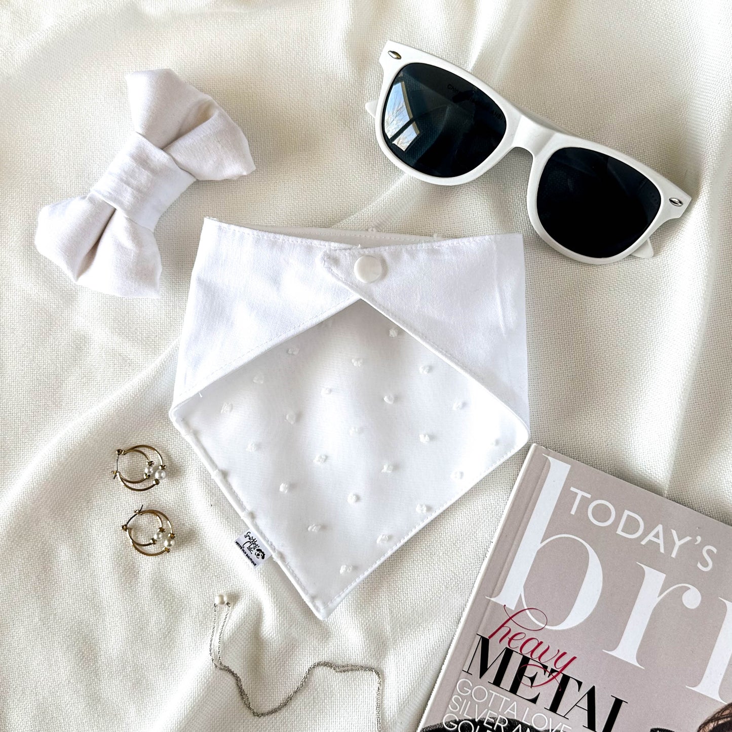 Polka Dot Promises Bridal Dog Bandana