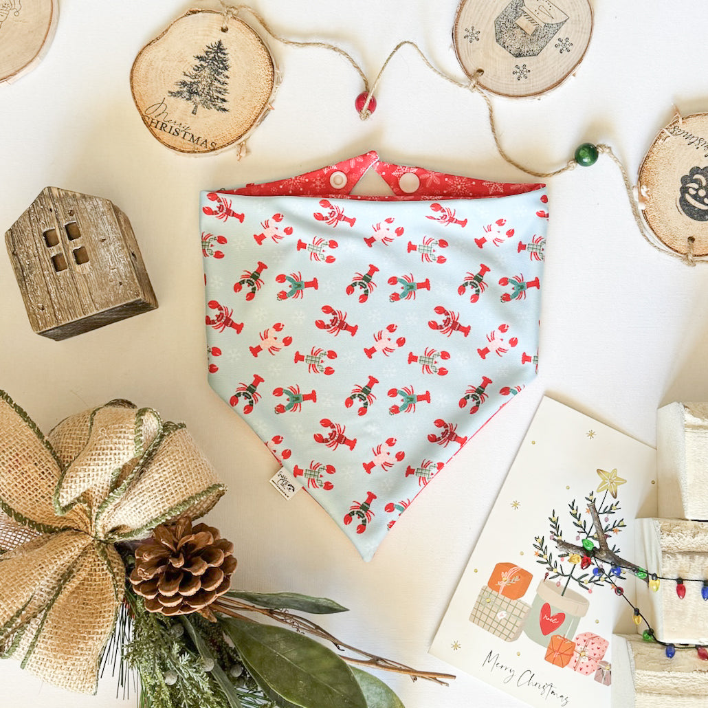 Festive Fun Reversible Weatherproof Dog Bandanas - Coastal Christmas