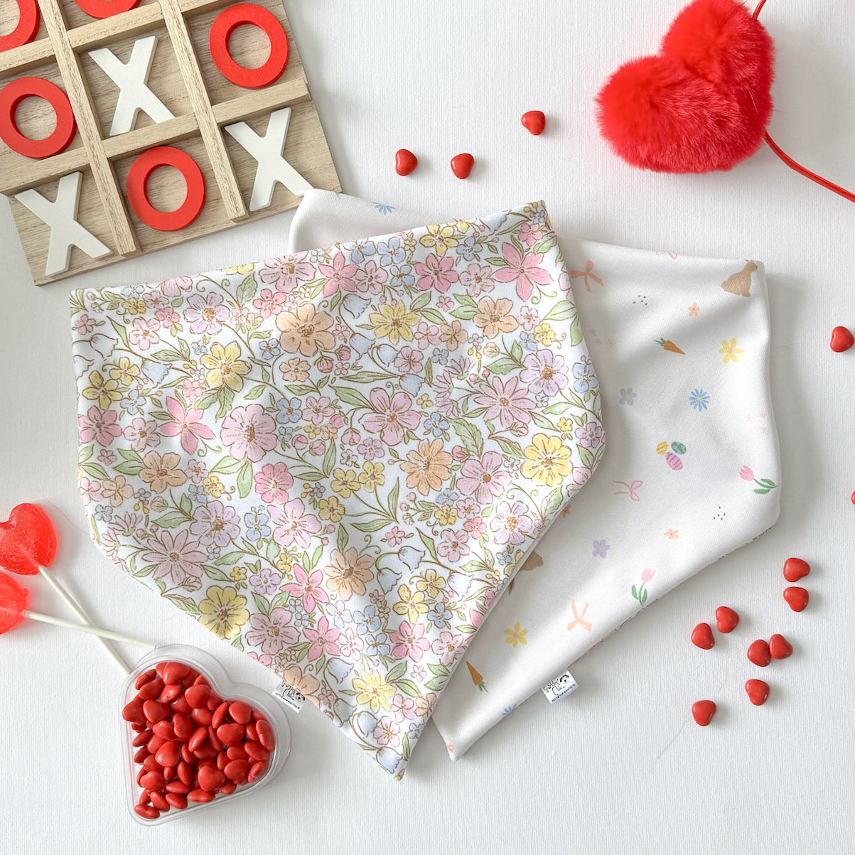 Fresh Love Reversible Weatherproof Dog Bandanas - Blushing Blooms