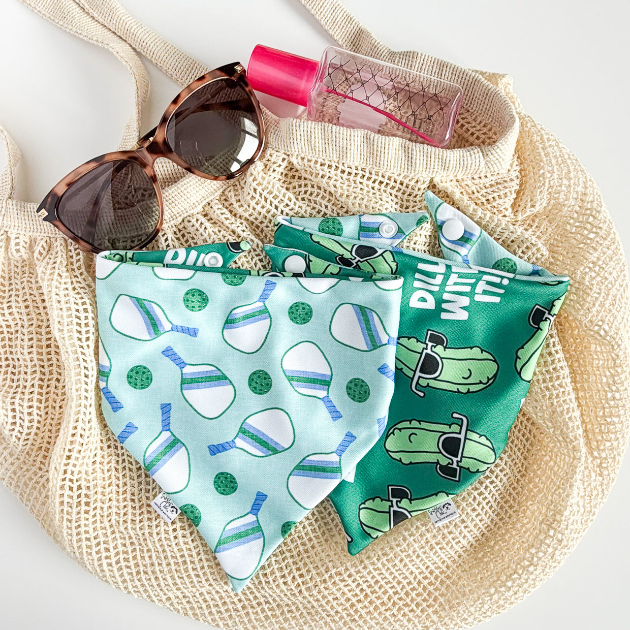 Sun & Sports Reversible Weatherproof Dog Bandanas - Paddles & Pickles