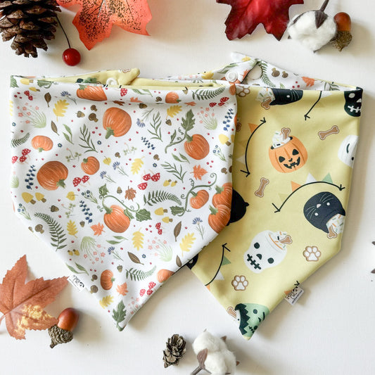 Fall Fun Reversible Weatherproof Dog Bandanas