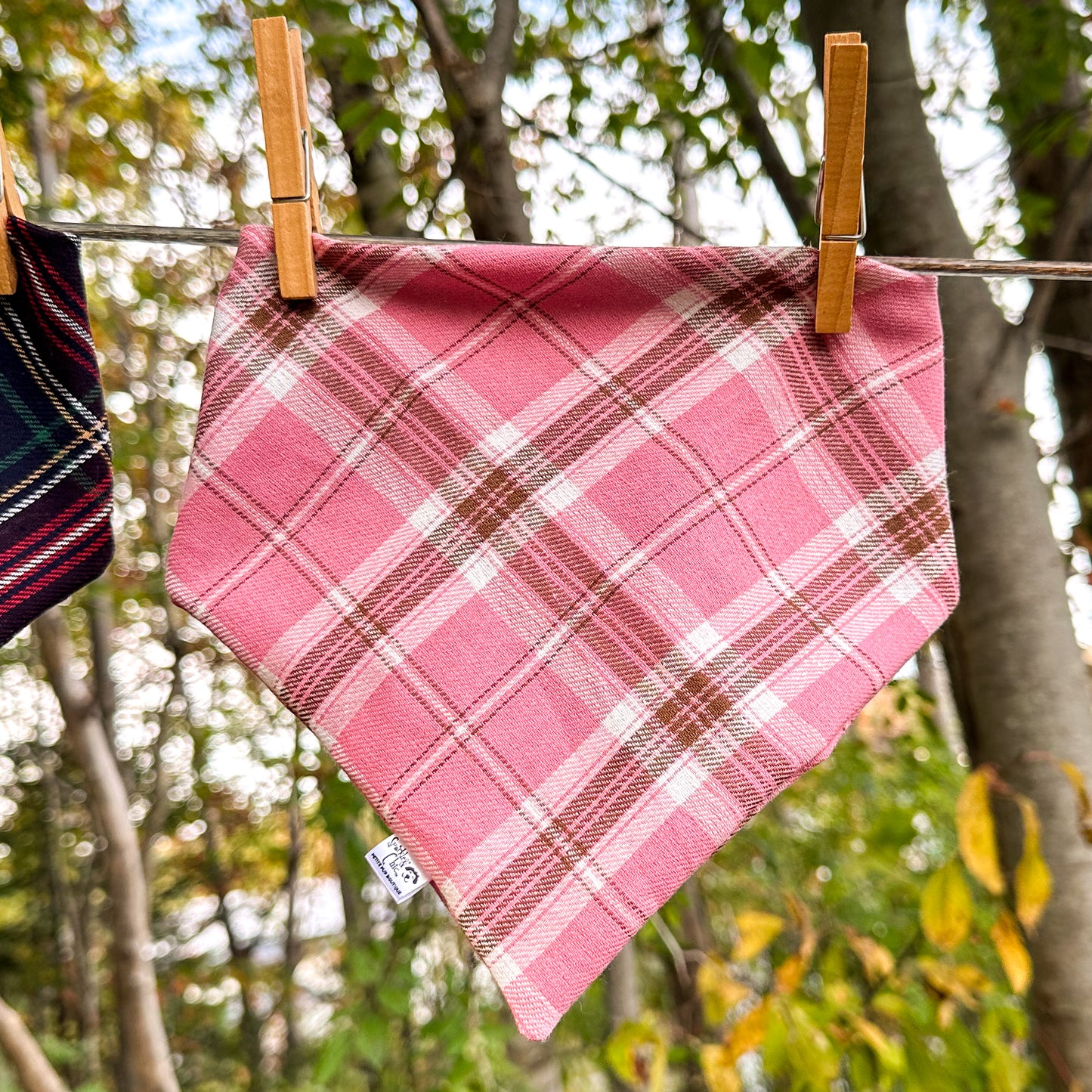 Paw-fectly Plaid Dog Bandana - Pink Plaid