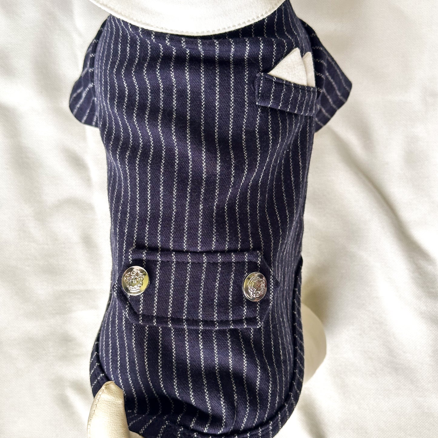 Classy Striped Navy Tuxedo