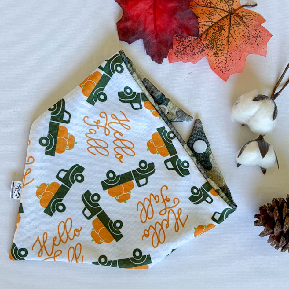 Crisp and Cozy Fall Reversible Weatherproof Dog Bandana - Camo-Paws
