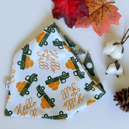 Crisp and Cozy Fall Reversible Weatherproof Dog Bandana - Camo-Paws
