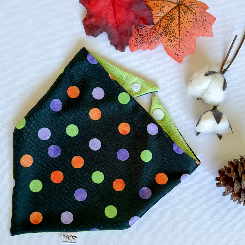 Crisp and Cozy Fall Reversible Weatherproof Dog Bandana - Halloween BOO-gie