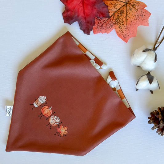 Crisp and Cozy Fall Reversible Weatherproof Dog Bandana - Snuggle Season