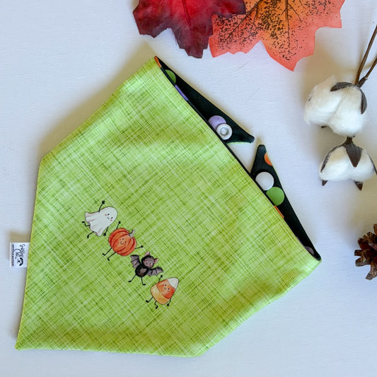 Crisp and Cozy Fall Reversible Weatherproof Dog Bandana - Halloween BOO-gie