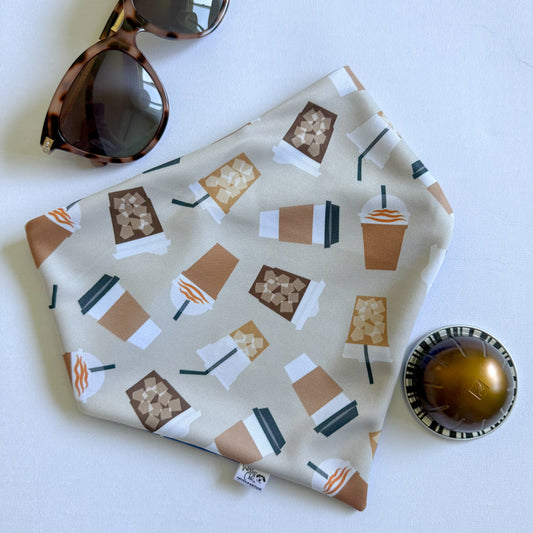 Coastal Coffee Reversible Weatherproof Dog Bandana