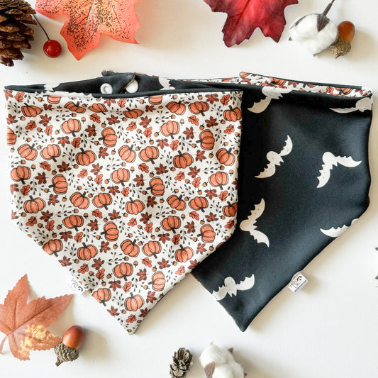 Fall Fun Reversible Weatherproof Dog Bandanas - October Night