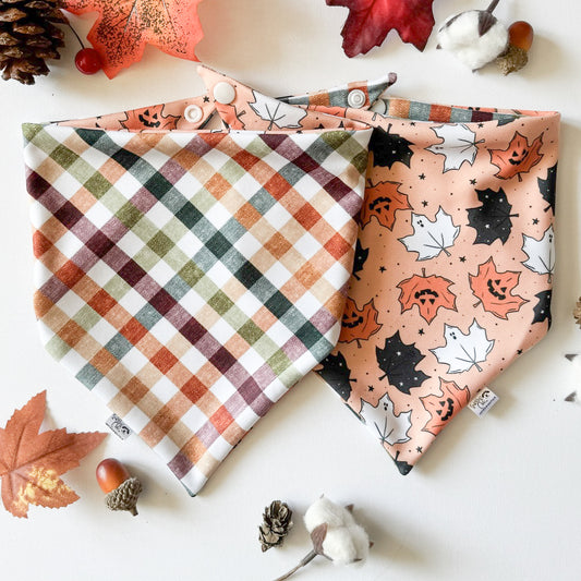 Fall Fun Reversible Weatherproof Dog Bandanas - Fall Picnic