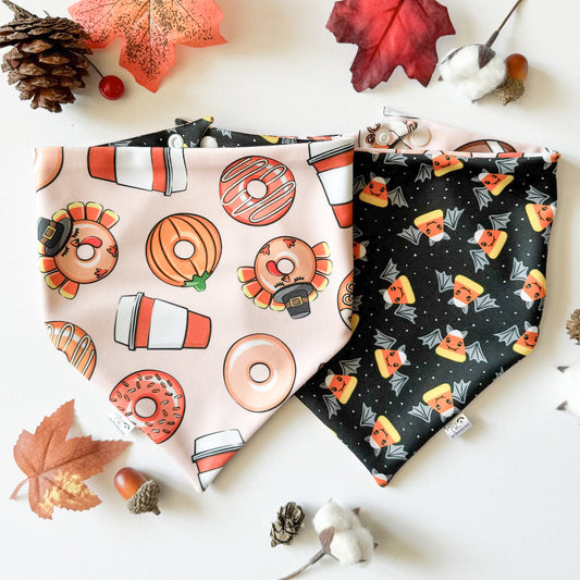 Fall Fun Reversible Weatherproof Dog Bandanas - Sugar Rush