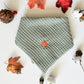 Fall Waffle Knit Embroidered Dog Bandanas