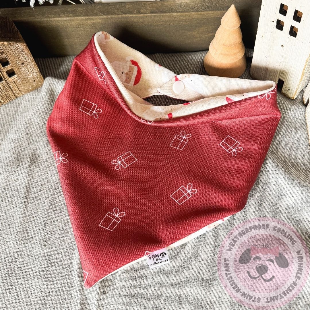 Santa's Little Helper Reversible Weatherproof Dog Bandana