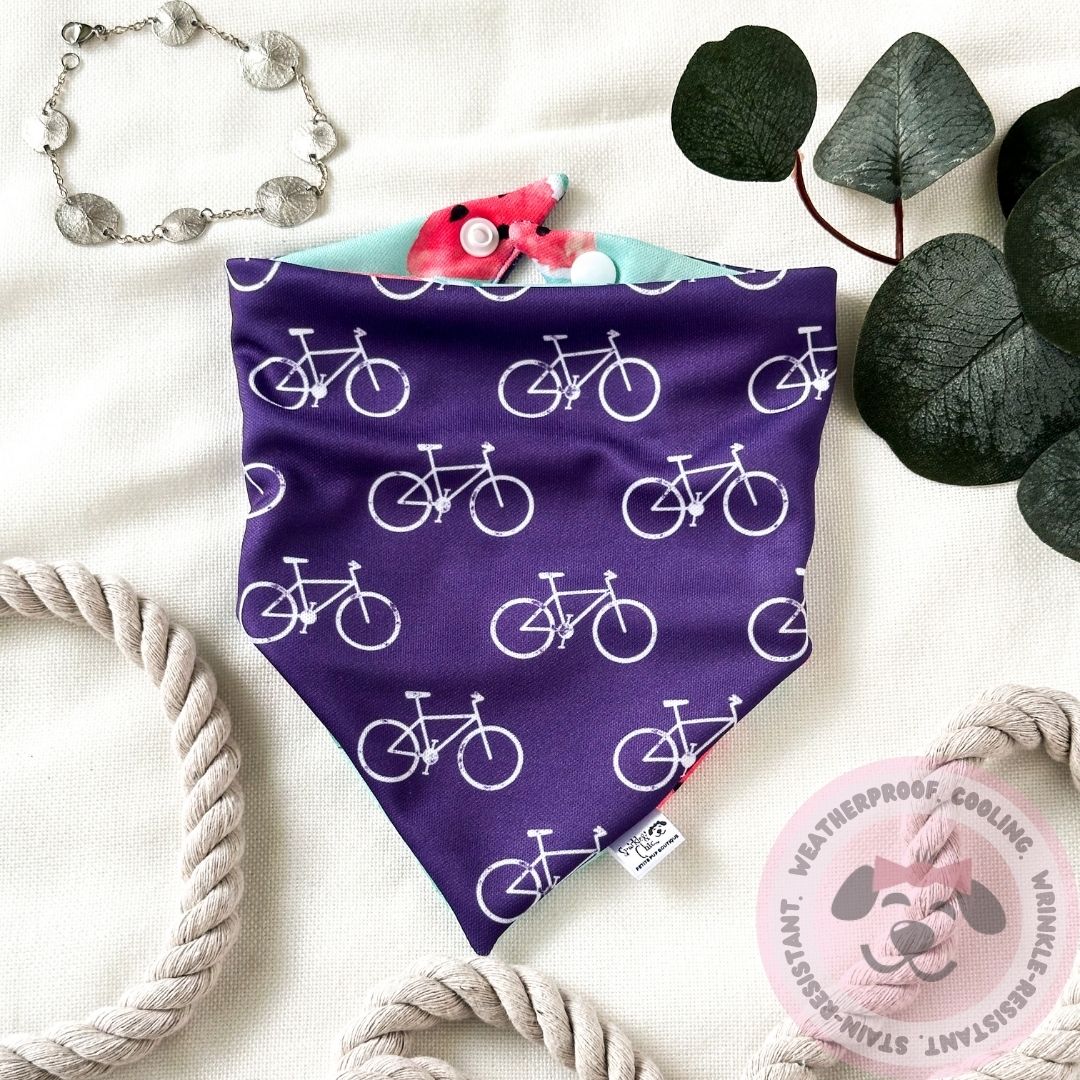 Slices & Spokes Reversible Weatherproof Dog Bandana