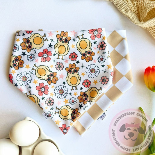 Springtime Charm Reversible Weatherproof Dog Bandana - Spring Peeps