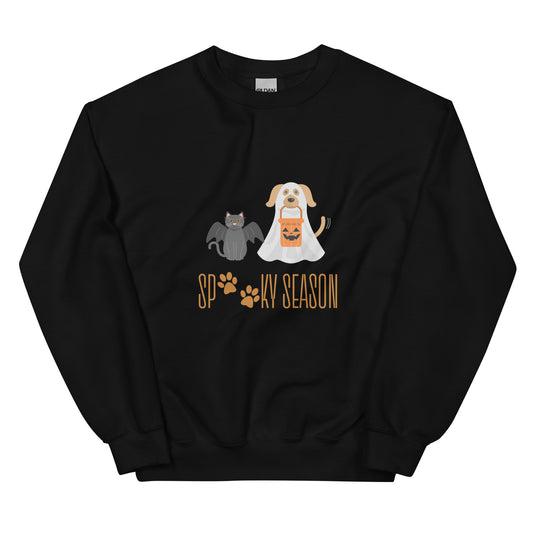 Ghost Dog Bat Cat Spooky Season Unisex Sweatshirt