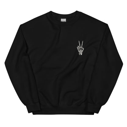 Skeleton Peace Sign Unisex Crewneck Sweatshirt