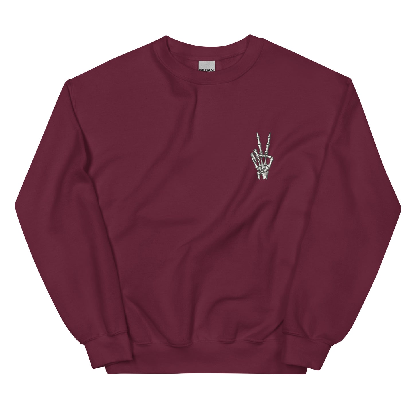Skeleton Peace Sign Unisex Crewneck Sweatshirt