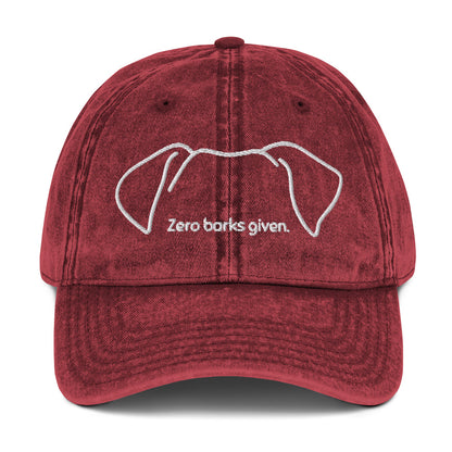 "Zero barks given." Vintage Cotton Twill Cap