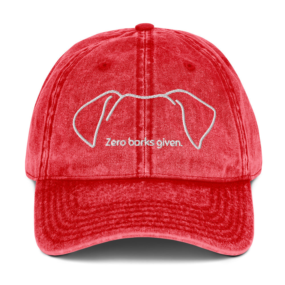 "Zero barks given." Vintage Cotton Twill Cap